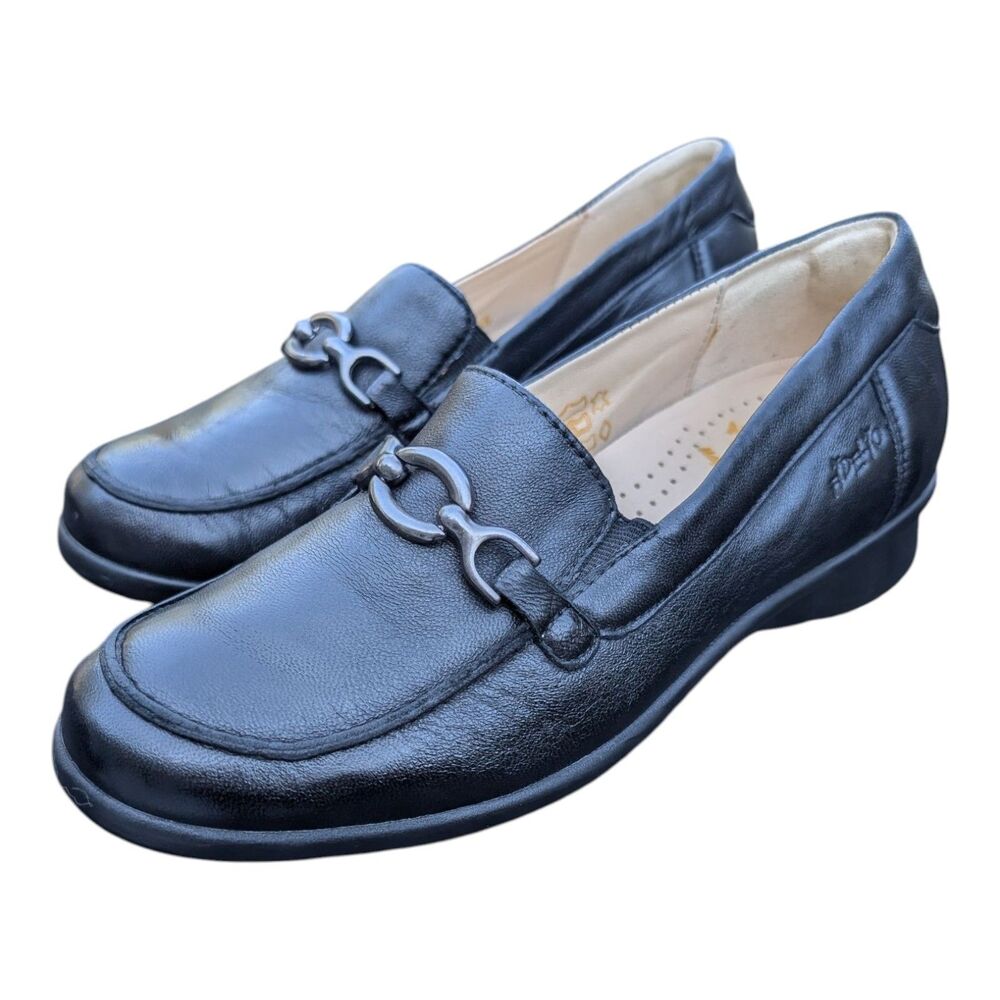 Fidelio Fenja Magic Stretch Women's Loafer 6.5 Leather Black Career Casual UK4.5